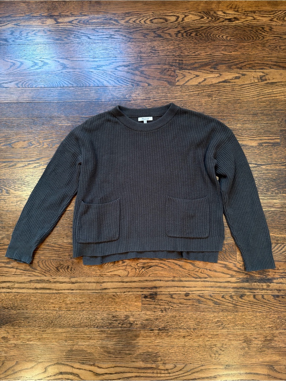 Dark Army Green Crewneck Pocket Sweater